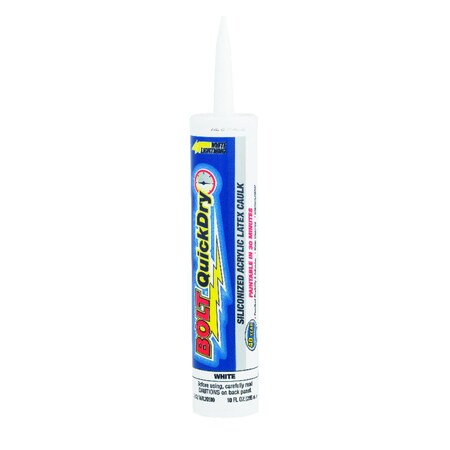 White Lightning Bolt Quick Dry White Siliconized Latex Caulk 10 oz W31010010